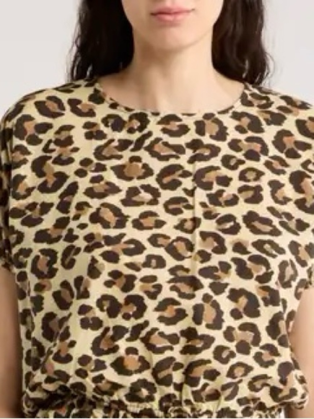 T Tahari Puff Sleeve Tie Hem Crop Top